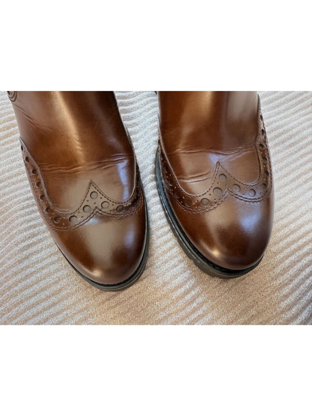 Santoni Women's Brogue Detailed Sock Style Chelsea Boots Brown Leather 37 - Picture 8 of 8